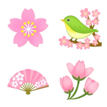 桜色♡和風✿春絵文字