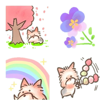よきよきヨーキー絵文字だわっしょい 春