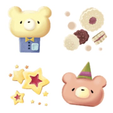 ふんわりくまのクッキー絵文字